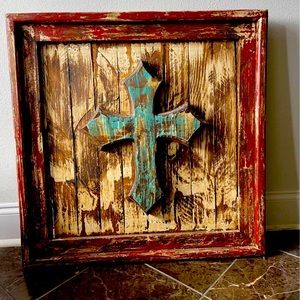 27.5" x 27.5" very heavy wooden picture. Smoke free home.